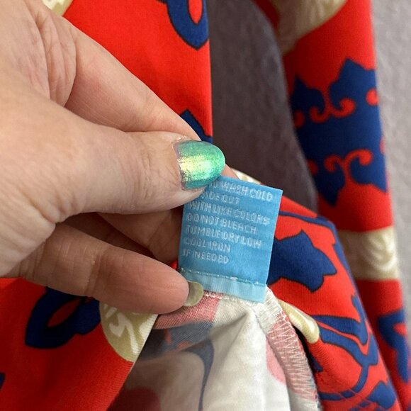 J. Mclaughlin Catalina Orange Blue Floral Print Top Women's Size Small - Picture 4 of 5